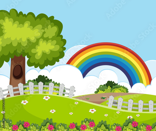 A beautiful garden landscape