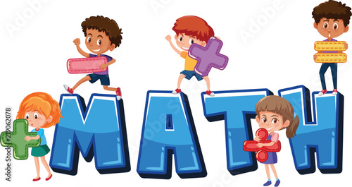 children holding math symbols