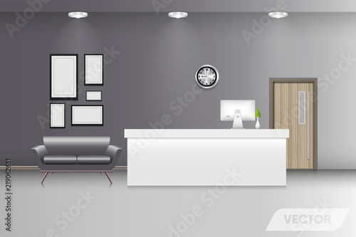 Reception lobby and interior decorative, Vector design