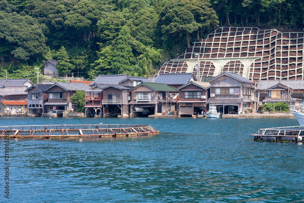 Naklejka premium 伊根の舟屋