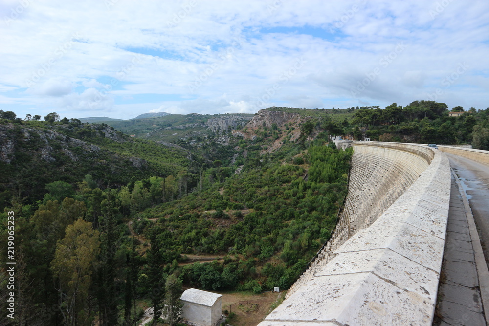 Marathon Dam on Lake Marathon near Athens, Greece