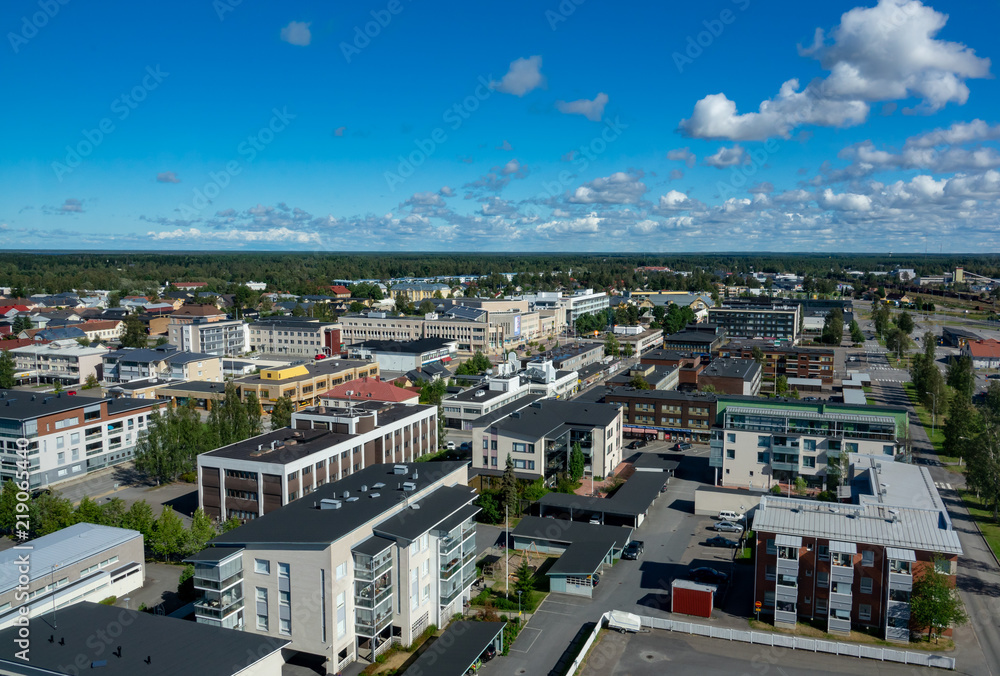 Buildings of a town center