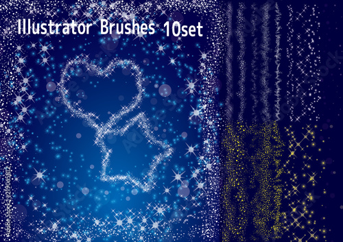 Illustrator Brushes 10set　Shining star andmilky way /cs2