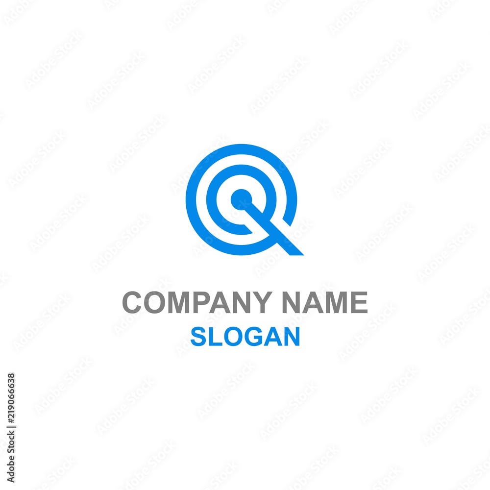 Q letter initial circle logo. Q letter initial circle logo.