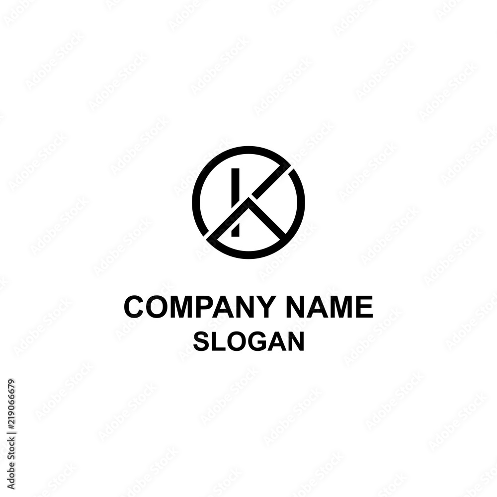 AK letter initial circle logo. AK letter initial circle logo.