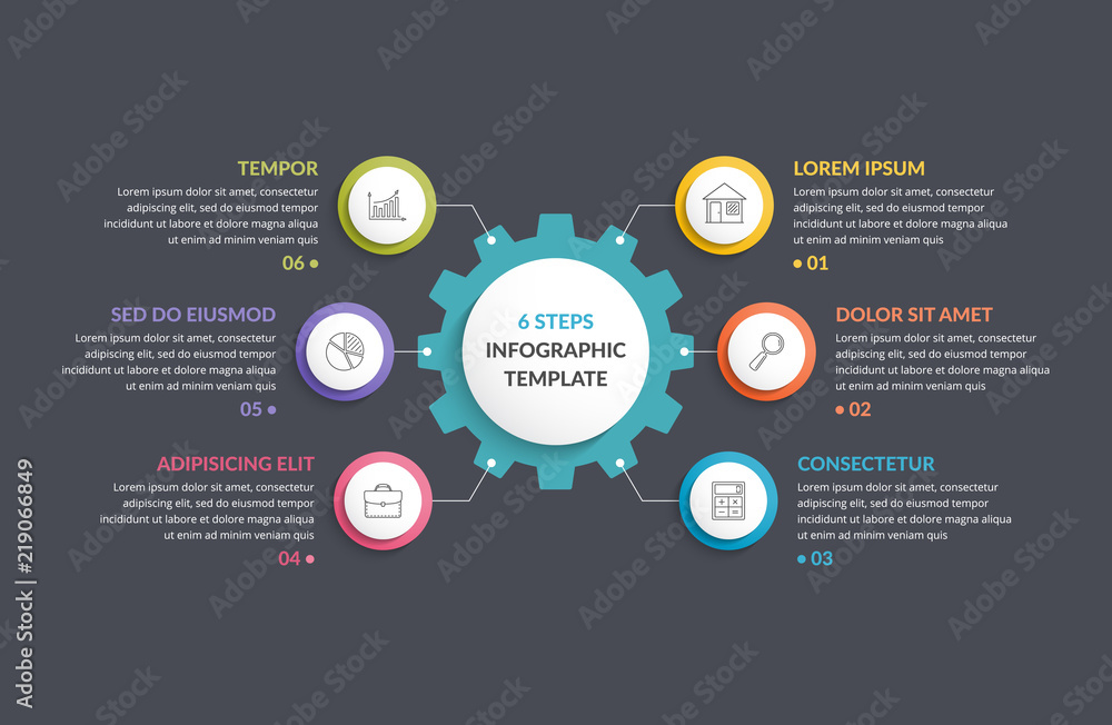 Obraz premium Infographic Template with Gear