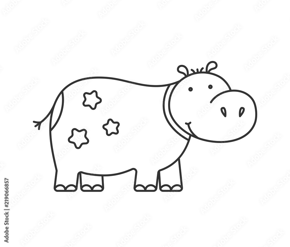 Hippo Line Icon Hippo Line Icon