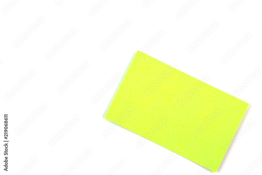 Color paper name card isolated on white background Color paper name card isolated on white background