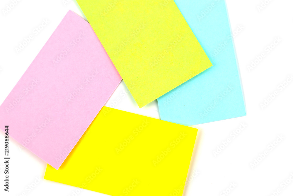 Color paper name card isolated on white Color paper name card isolated on white