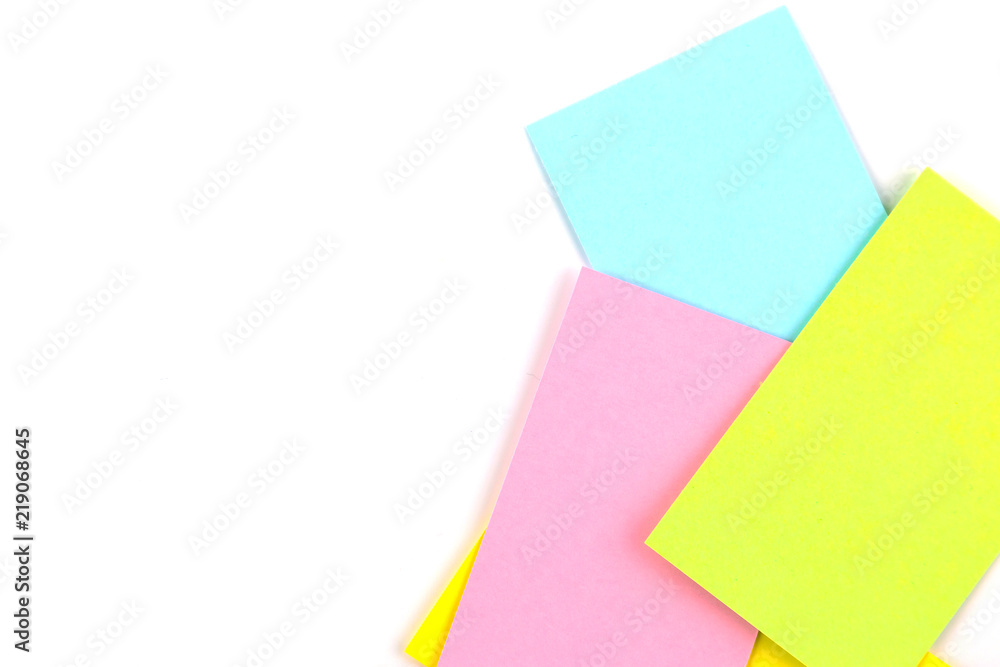 Color paper name card isolated on white Color paper name card isolated on white