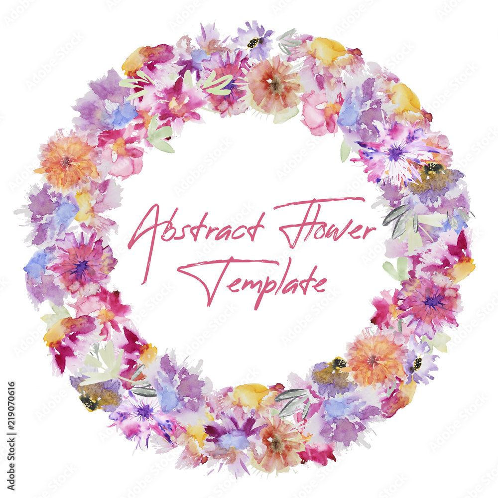 Watercolor Flower template Stock Illustration | Adobe Stock