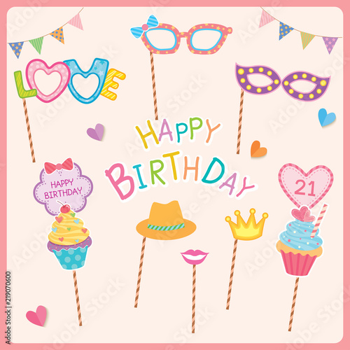 Happy Birthday party design props for photo booth.