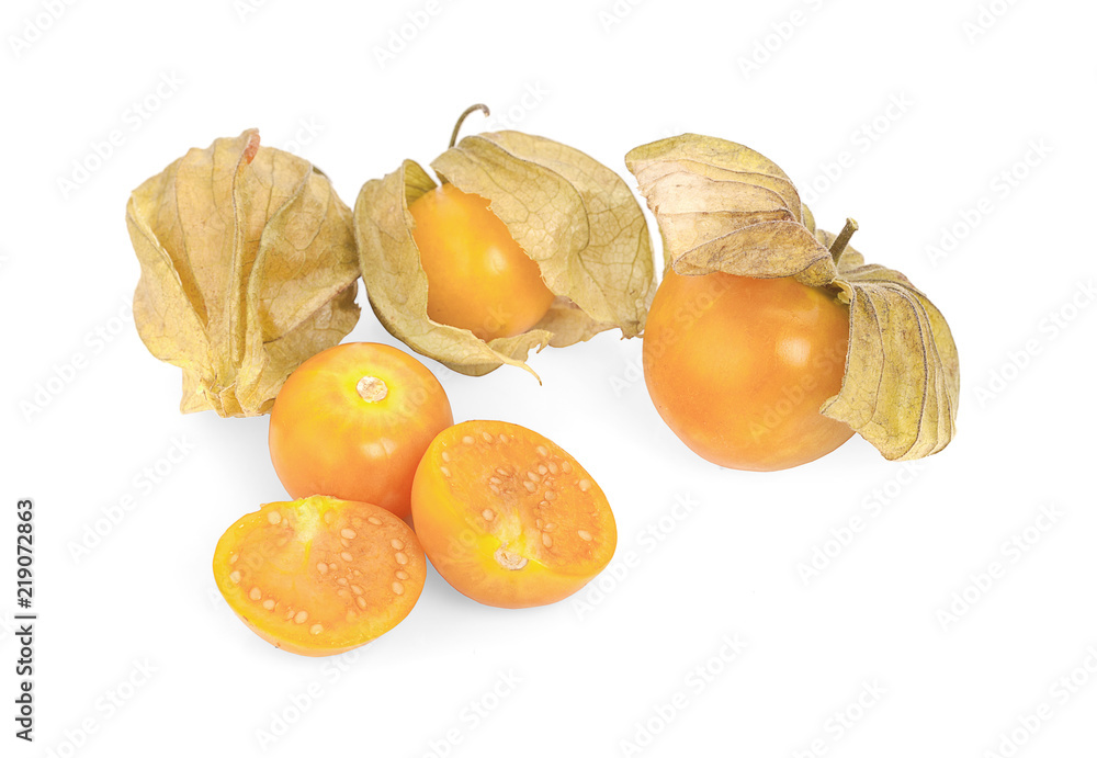 Cape gooseberry (physalis) isolated on white background Cape gooseberry (physalis) isolated on white background