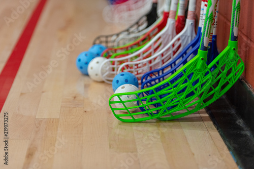 фотографія Floorball Sticks and Balls