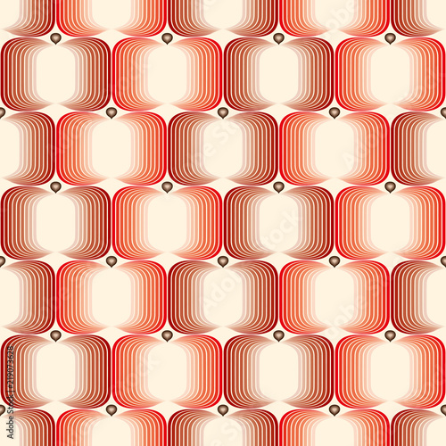 Retro apples background. Seamless pattern. Vector. レトロりんごパターン
