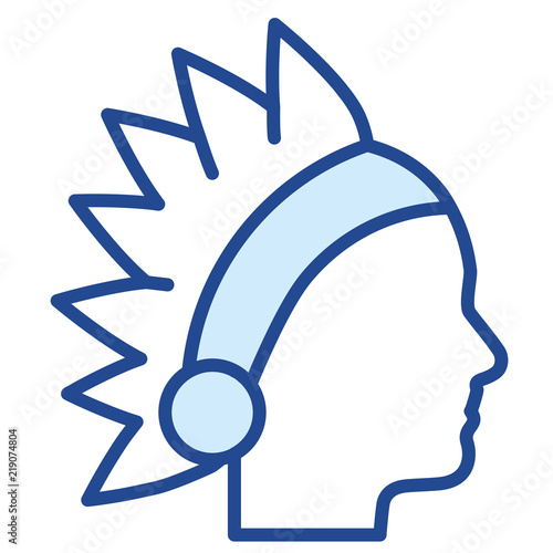 Indianer mit Kopfschmuck Vector Icon Illustration