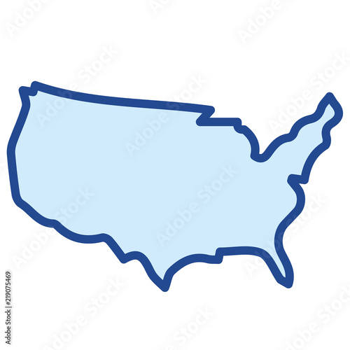 Silhouete USA Vector Icon Illustration