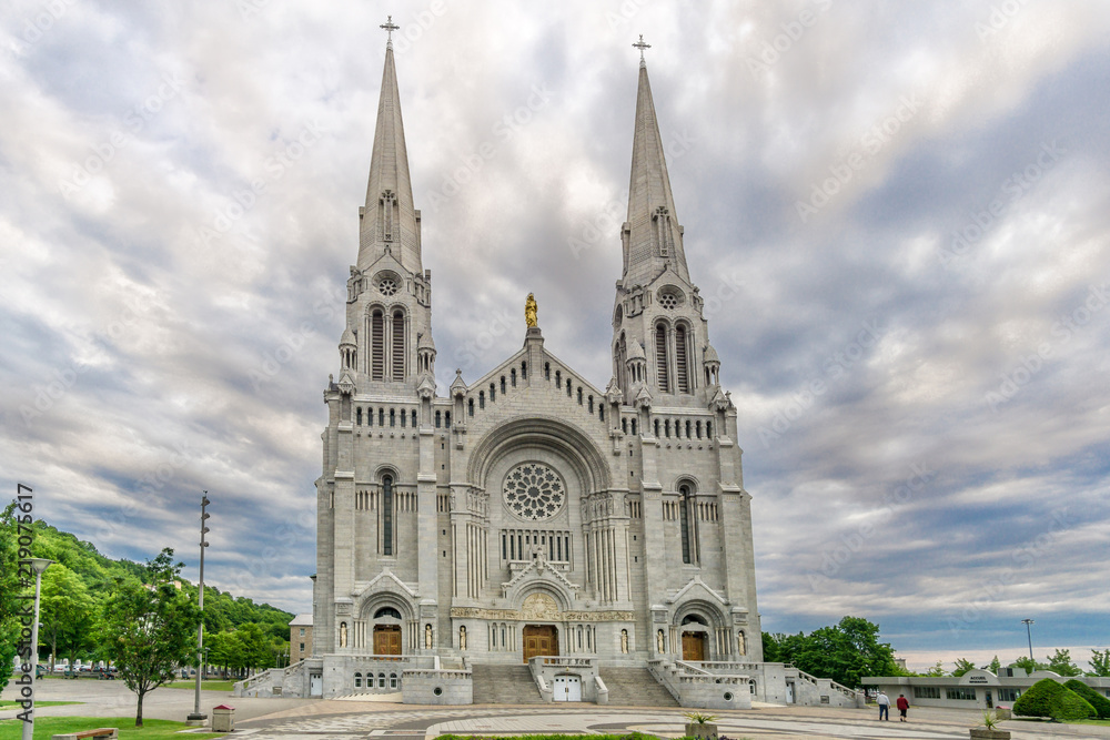 View at the facade of Basilica Sainte Anne de Beaupre in Canada