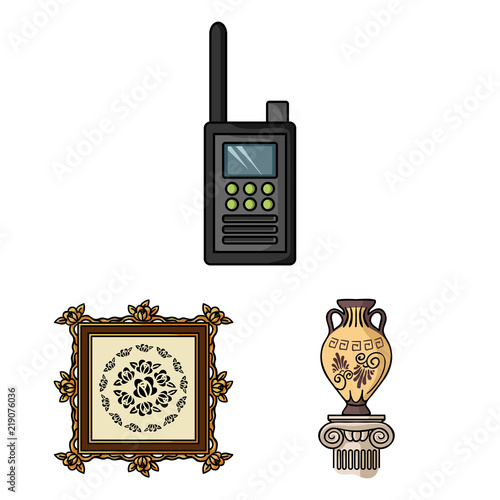 Museum and gallery cartoon icons in set collection for design. Storage and exhibition of showpiece vector symbol stock web illustration.