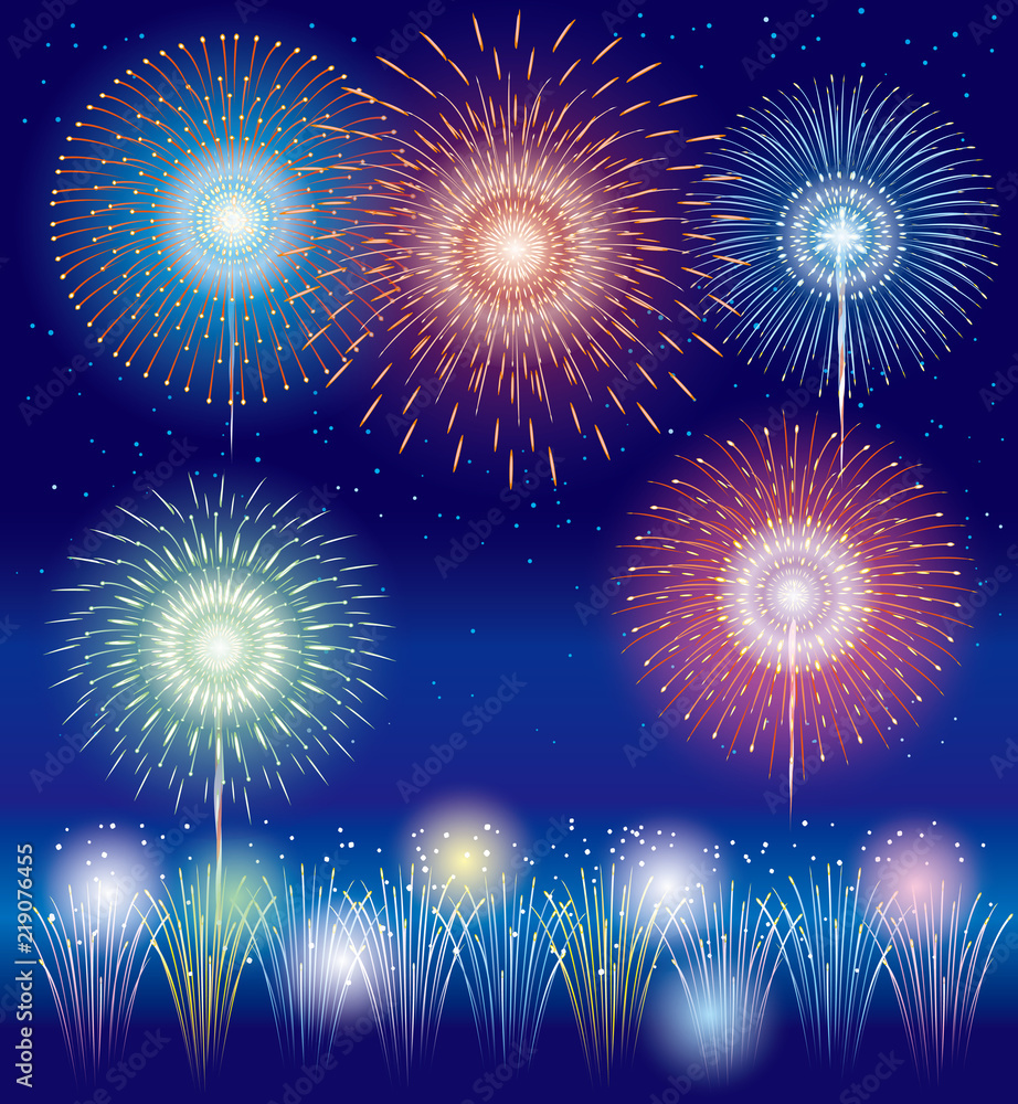 Fototapeta premium 日本の花火大会の風景