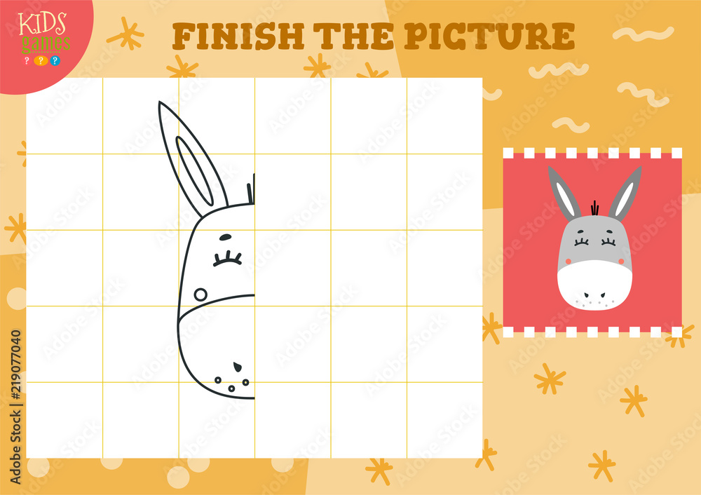 Obraz premium Copy and complete the picture vector blank game, illustration