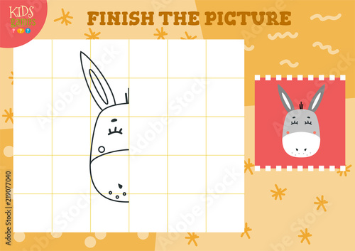 Copy and complete the picture vector blank game, illustration