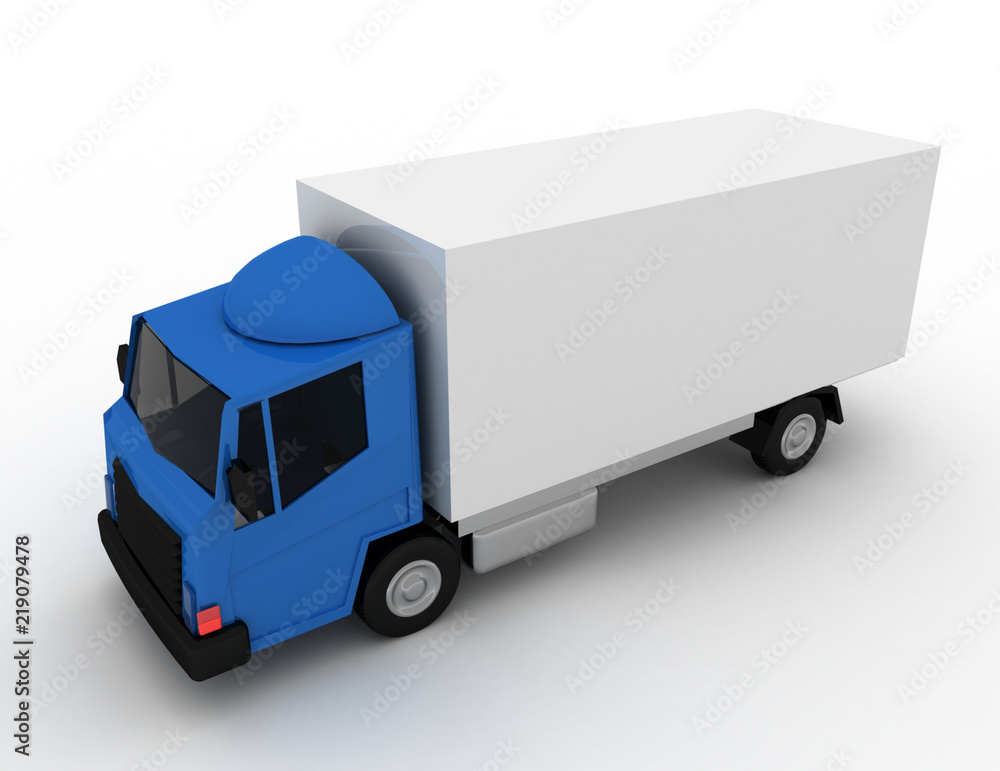 Commercial Delivery. Cargo Truck concept . 3d rendered illustration Commercial Delivery. Cargo Truck concept . 3d rendered illustration