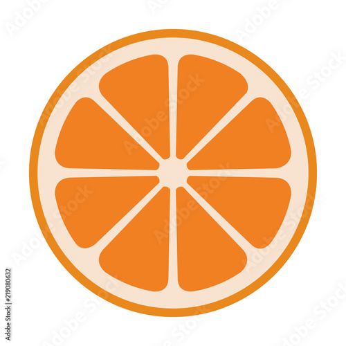 orange half fresh fruit healthy vector illustration design