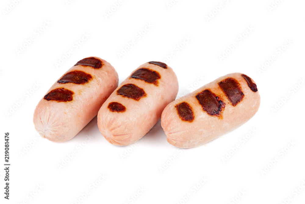 Three small grilled sausages