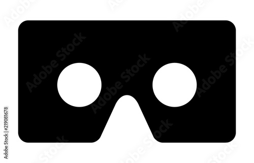 Cardboard virtual reality head mount viewer for smartphones flat vector icon for VR apps and websites