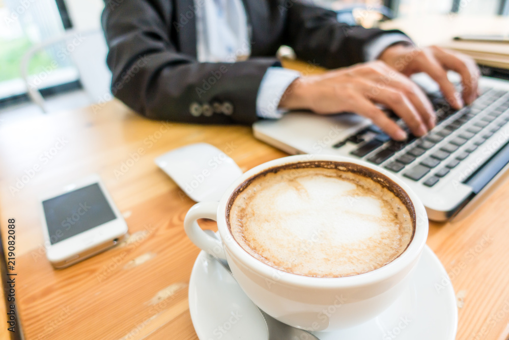 Businessman working at business office table. Selective focus. Businessman working at business office table. Selective focus.