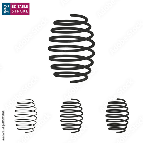 Spring line icon on white background. Editable stroke.