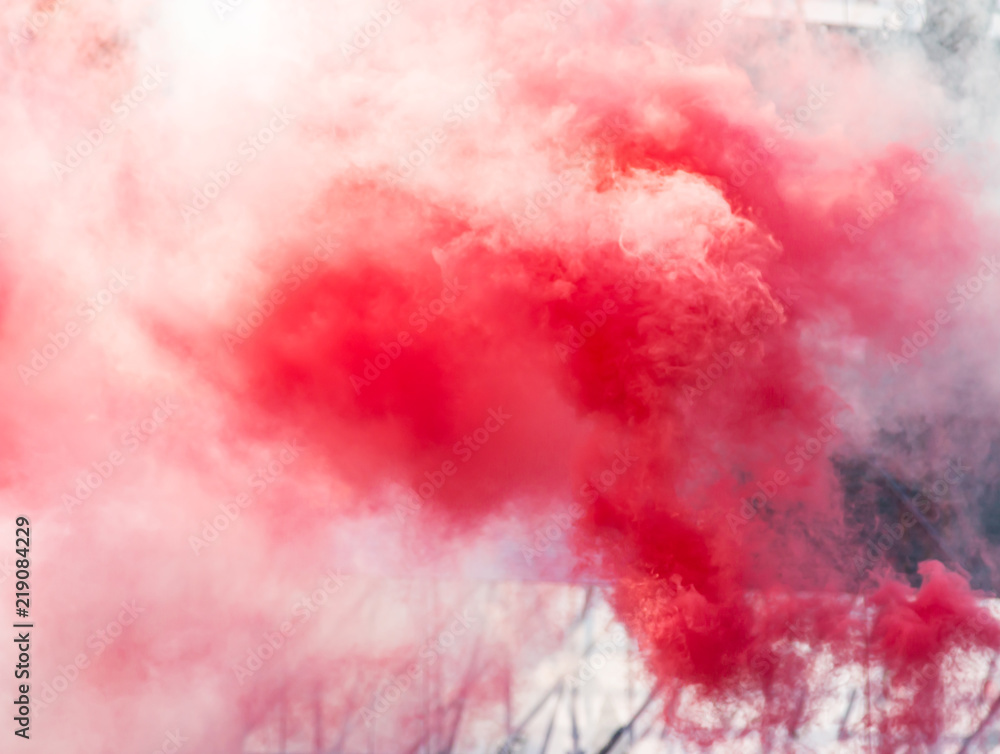 Fototapeta premium smoke bomb in hand