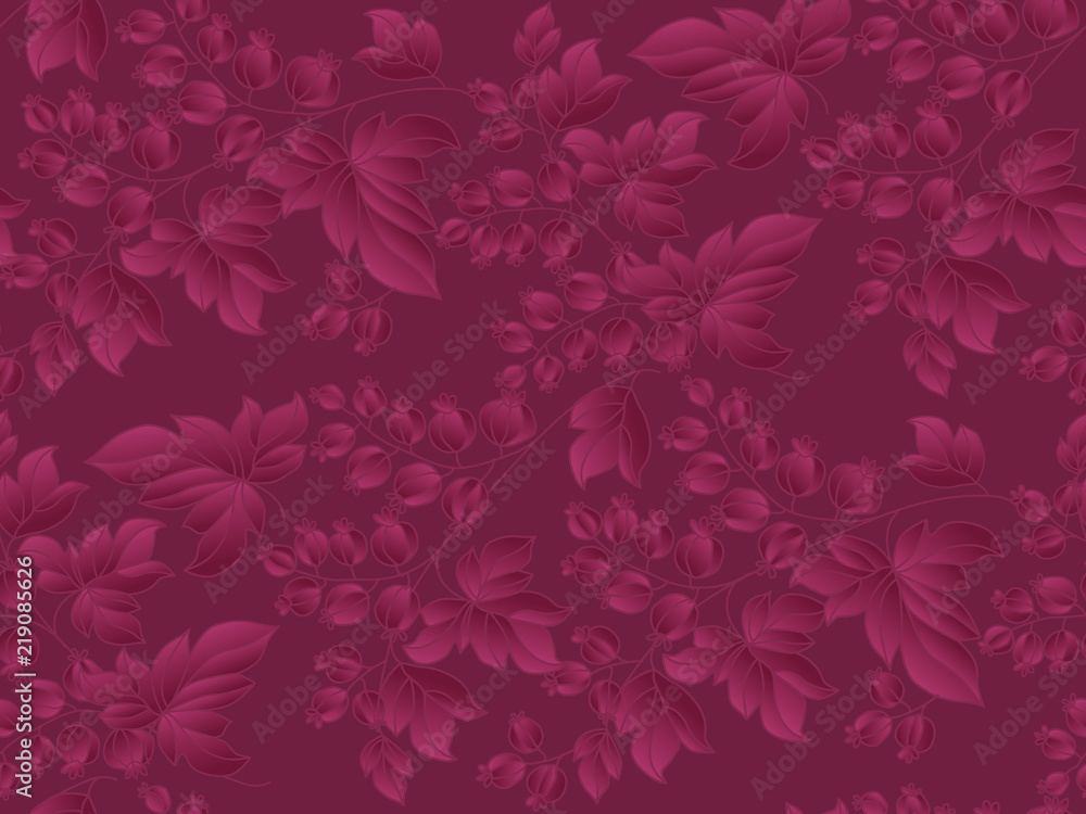 Decorative currant branches seamless pattern. Decorative currant branches seamless pattern.