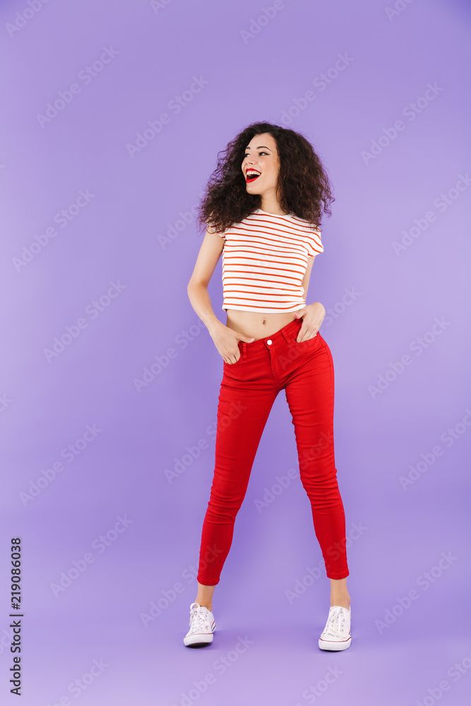 Full length portrait of a happy young casual woman Full length portrait of a happy young casual woman