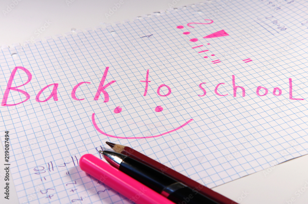 Here is september and children back to school for next education. All is on white background Here is september and children back to school for next education. All is on white background