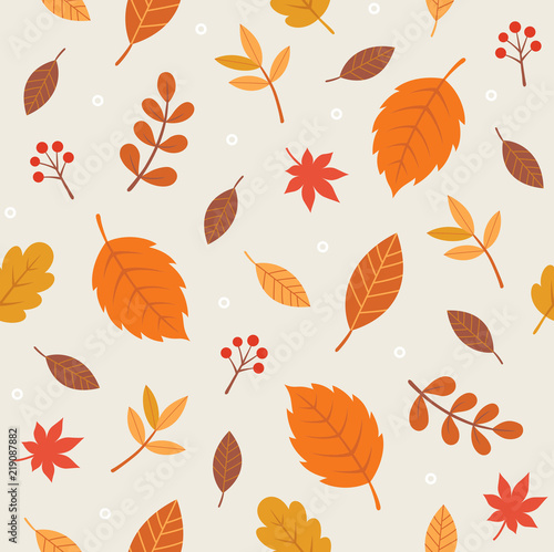 Autumn leaves seamless pattern
