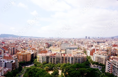 2018. View on the roofs of Barcelona from one of the city's observation sites.