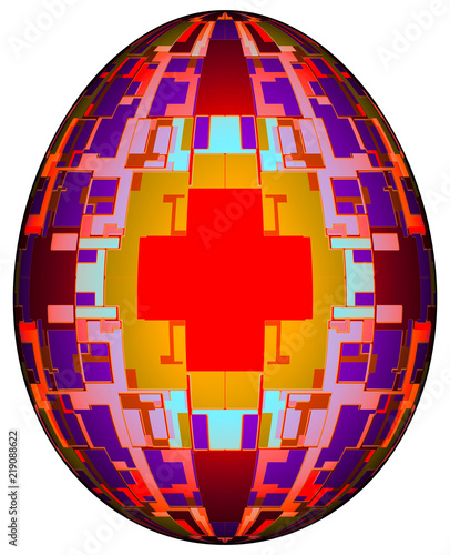 3D Bild - Ei bemalt transparenter Background