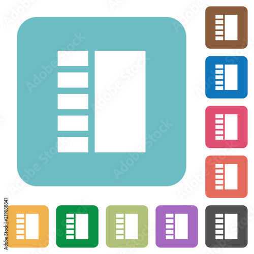 Vertical tabbed layout rounded square flat icons