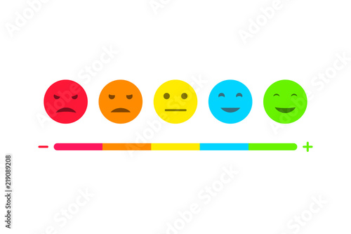 User feedback emoticons infographics set. Customer survey testimonials smiley illustration.