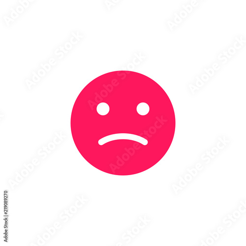 Angry emoji anthropomorphic face. Red smile isolated on a white background.