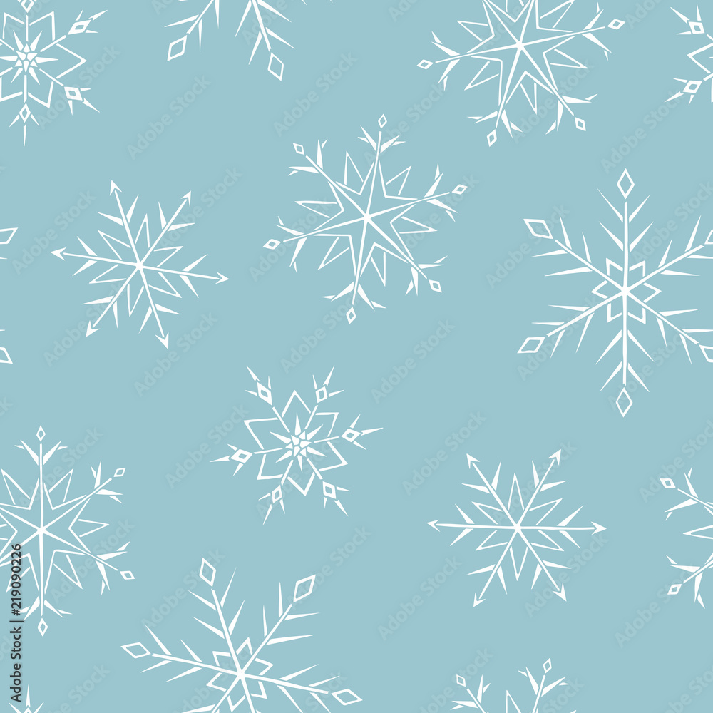 Snowflakes graphic blue color seamless pattern background illustration vector Snowflakes graphic blue color seamless pattern background illustration vector