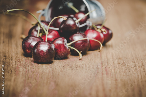 Fresh organic cherries