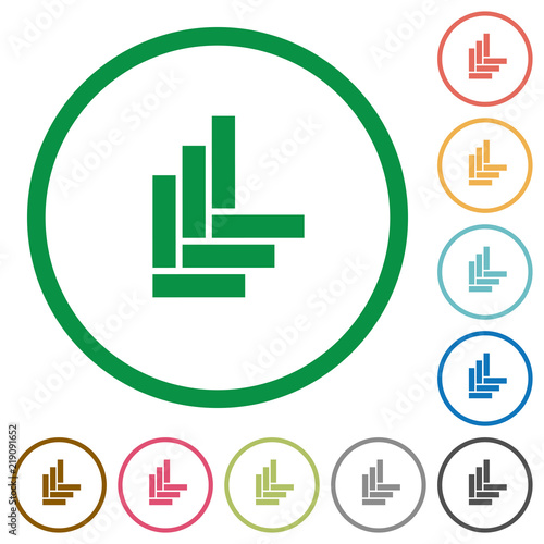 Parquet pattern flat icons with outlines