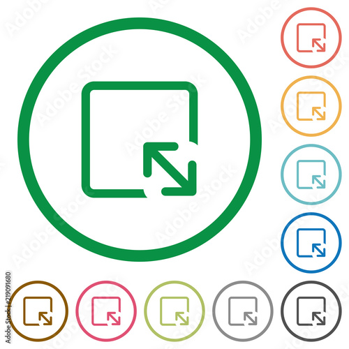 Resize object flat icons with outlines