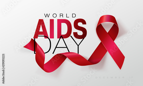 Aids Awareness. World Aids Day concept. Red Ribbon. Vector illustration EPS10