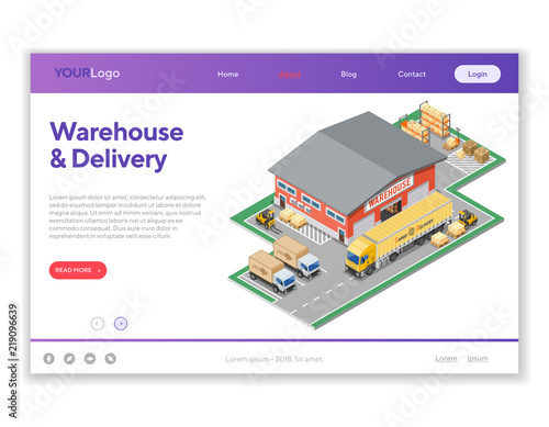 Warehouse Storage and Delivery Isometric Infographics