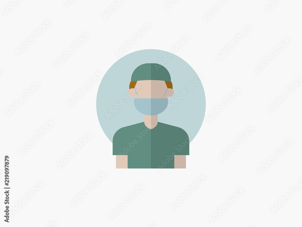 surgeon cartoon avatar flat design icon surgeon cartoon avatar flat design icon