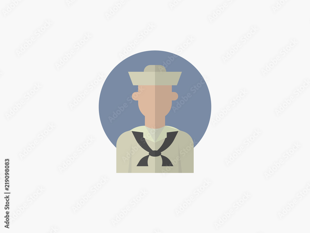 sailor cartoon avatar flat design icon sailor cartoon avatar flat design icon